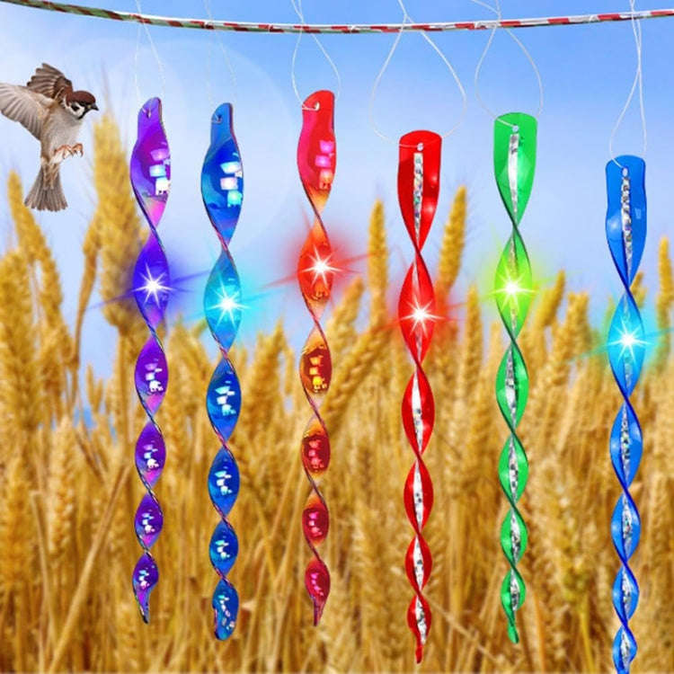 12pcs / Set 30cm Laser Bird Repellent Spiral Wind Reflective Stick Orchard Balcony Garden Decoration
