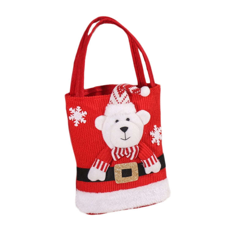 Cute Large Capacity Christmas Decorations Gift Bag Kids Candy Tote Bag(Bear)