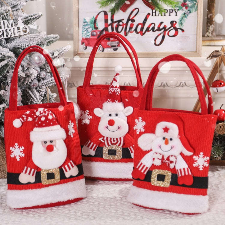 Cute Large Capacity Christmas Decorations Gift Bag Kids Candy Tote Bag(Bear)