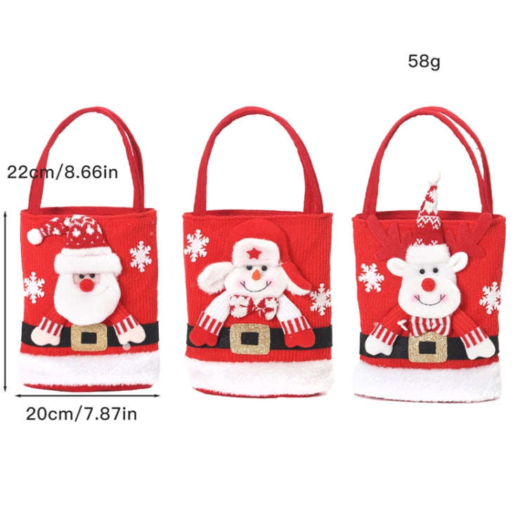 Cute Large Capacity Christmas Decorations Gift Bag Kids Candy Tote Bag(Snowman)