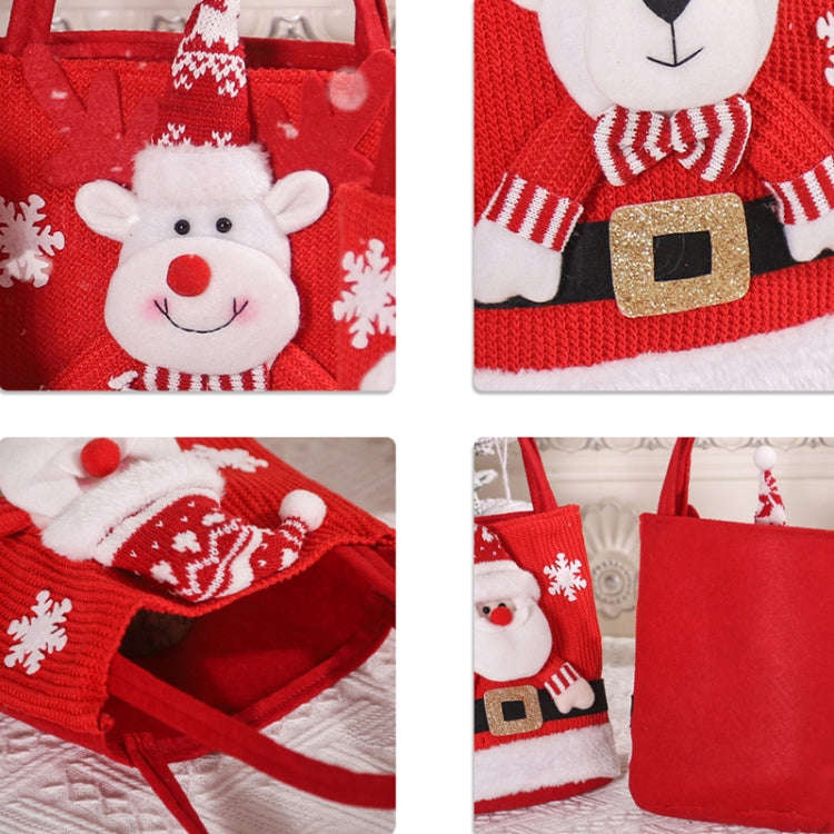 Cute Large Capacity Christmas Decorations Gift Bag Kids Candy Tote Bag(Santa Claus)