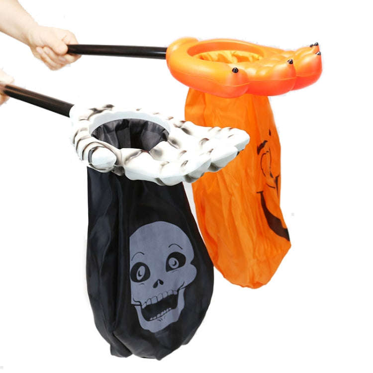 Halloween Palm Candy Bag Pumpkin Skull Begging Bags(Orange)