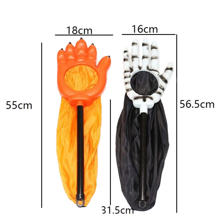 Halloween Palm Candy Bag Pumpkin Skull Begging Bags(Black White)