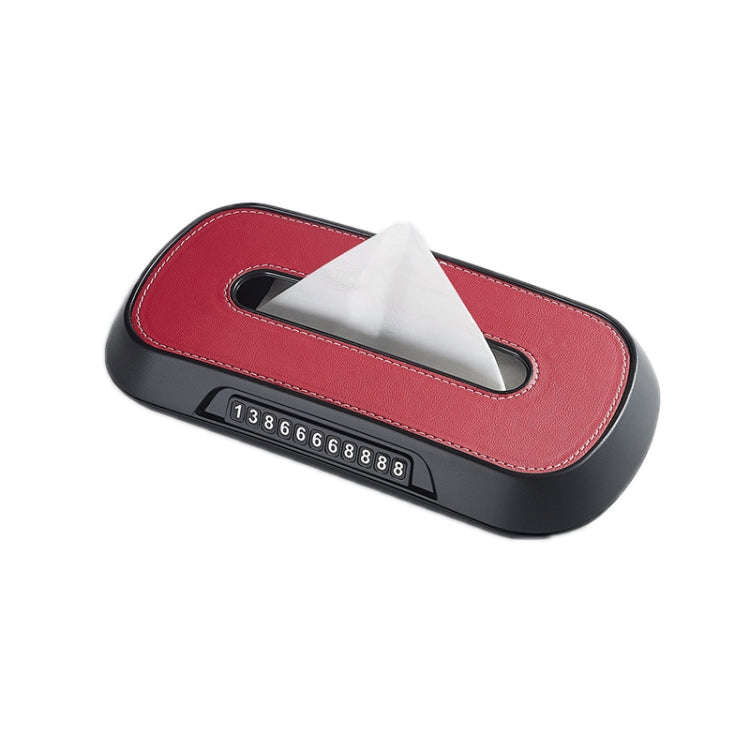 Car Sun Visor Hanging Sunroof Seat Back Tissue Box, Color: Leather Red