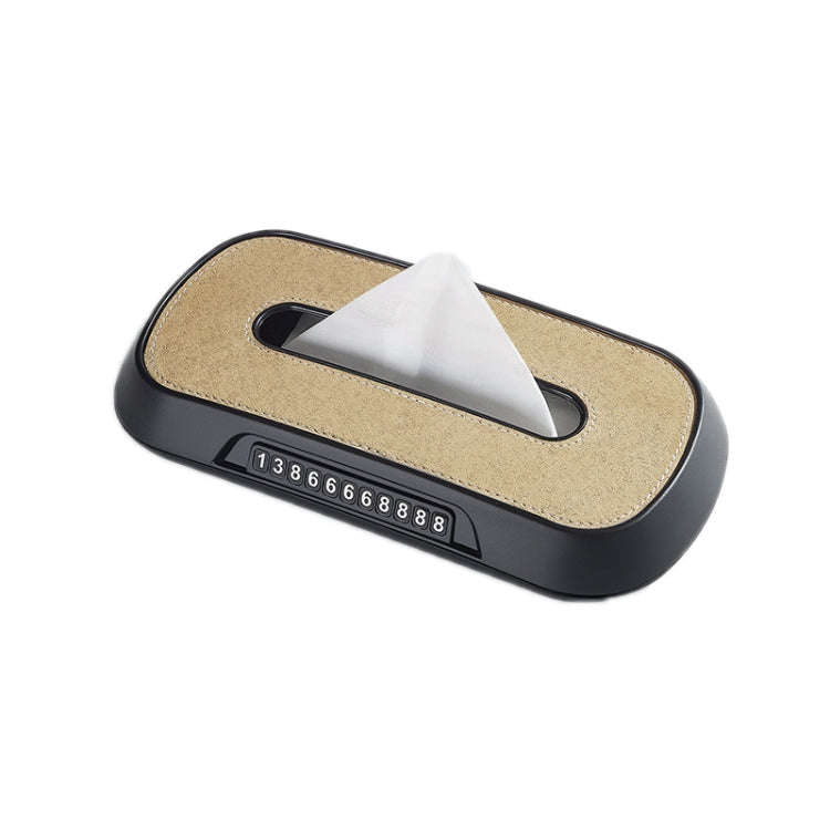 Car Sun Visor Hanging Sunroof Seat Back Tissue Box, Color: Suede Beige