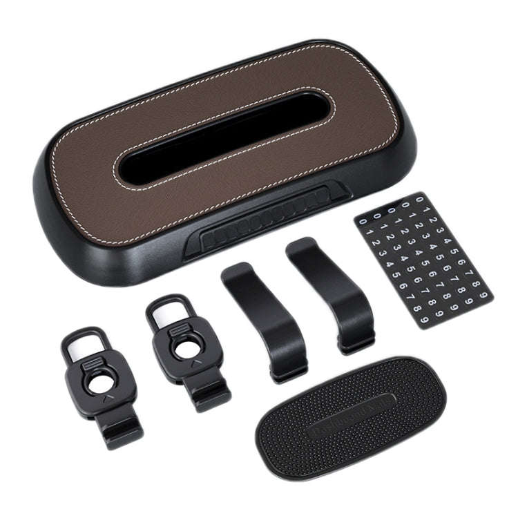 Car Sun Visor Hanging Sunroof Seat Back Tissue Box, Color: Suede Dark Gray