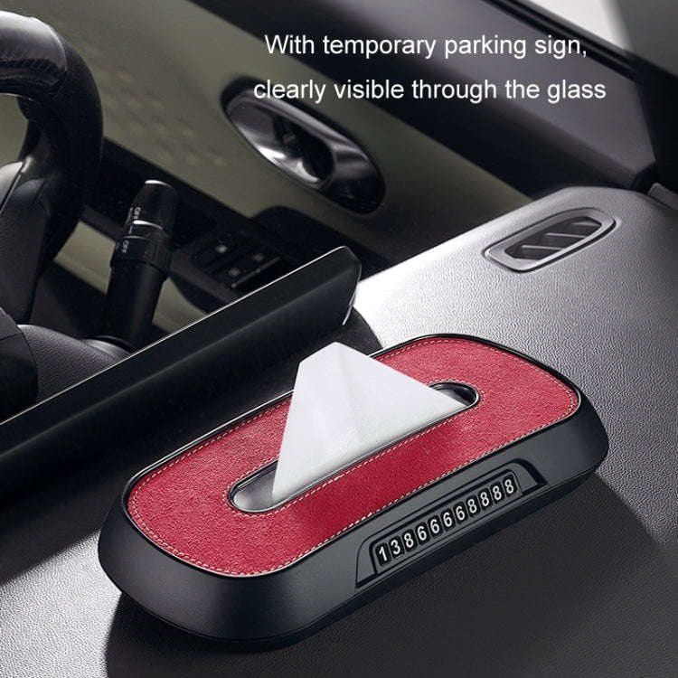 Car Sun Visor Hanging Sunroof Seat Back Tissue Box, Color: Suede Red