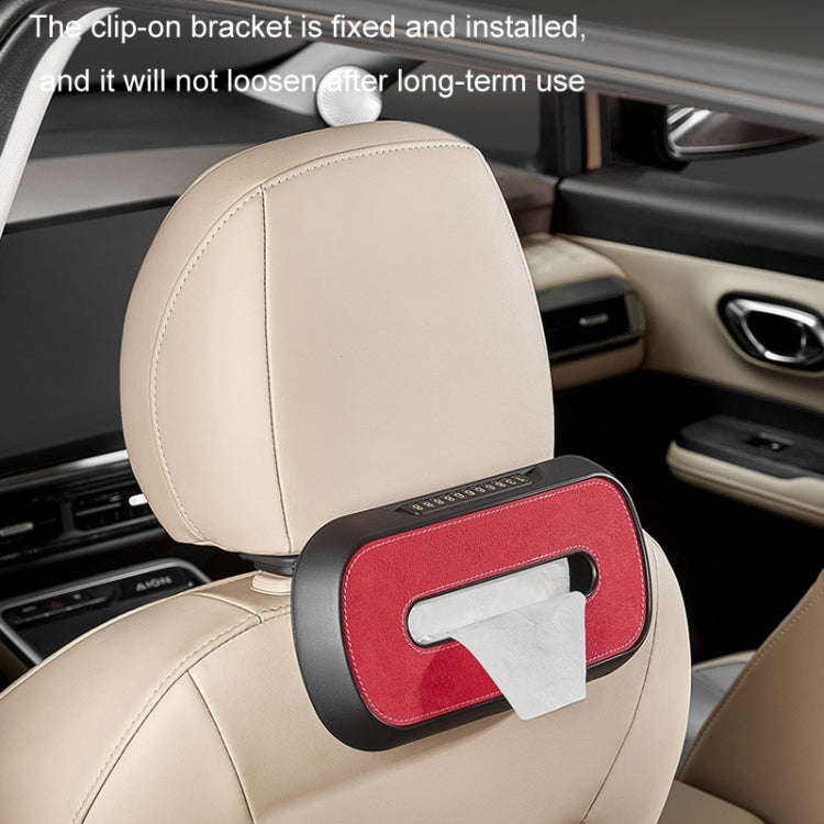 Car Sun Visor Hanging Sunroof Seat Back Tissue Box, Color: Suede Red