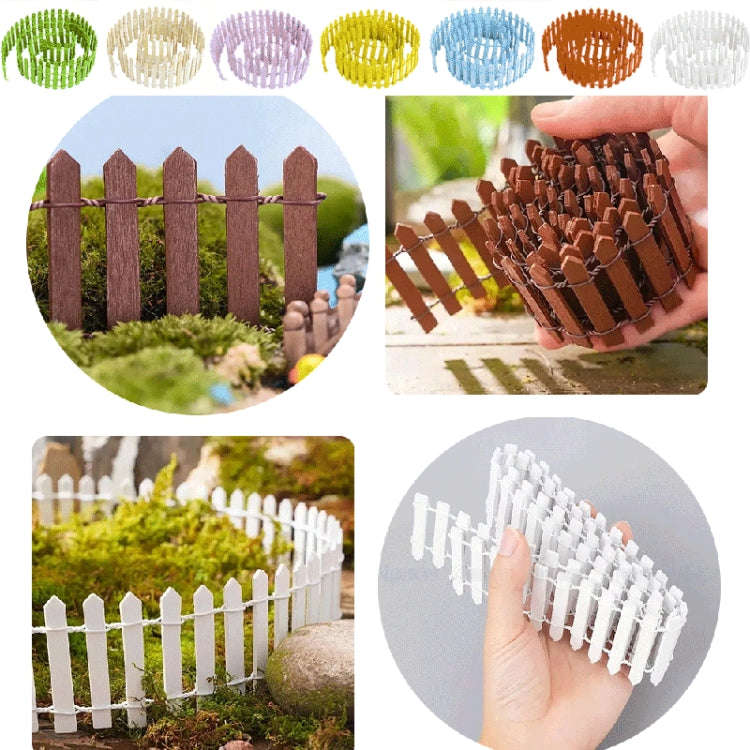 90cm Miniature Wooden Fence DIY Fairy Garden Mini Landscape Ornament(White)