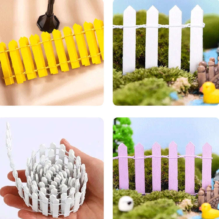 90cm Miniature Wooden Fence DIY Fairy Garden Mini Landscape Ornament(Coffee)