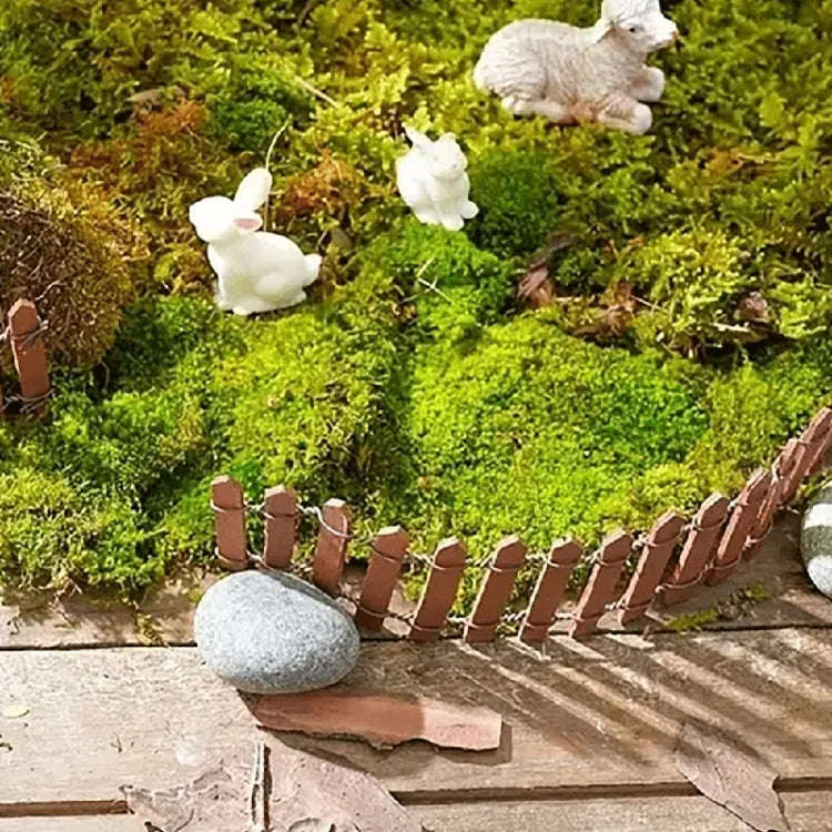 90cm Miniature Wooden Fence DIY Fairy Garden Mini Landscape Ornament(White)