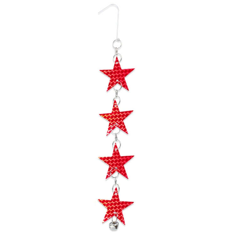 Garden Bird Repellent Decorative Pentagram Hanging Laser Reflective Piece(Red+Silver)