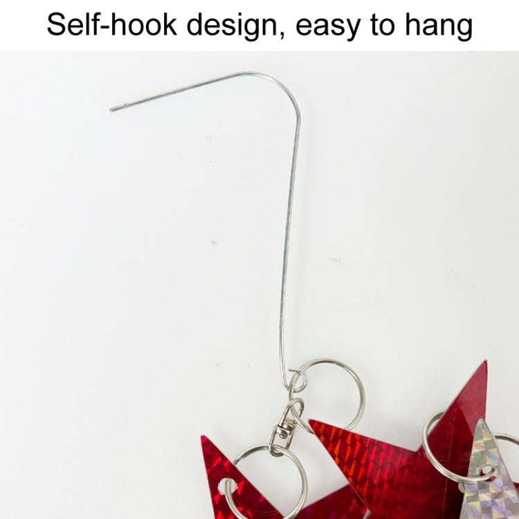 Garden Bird Repellent Decorative Pentagram Hanging Laser Reflective Piece(Red+Silver)
