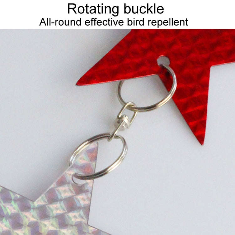 Garden Bird Repellent Decorative Pentagram Hanging Laser Reflective Piece(Red+Silver)