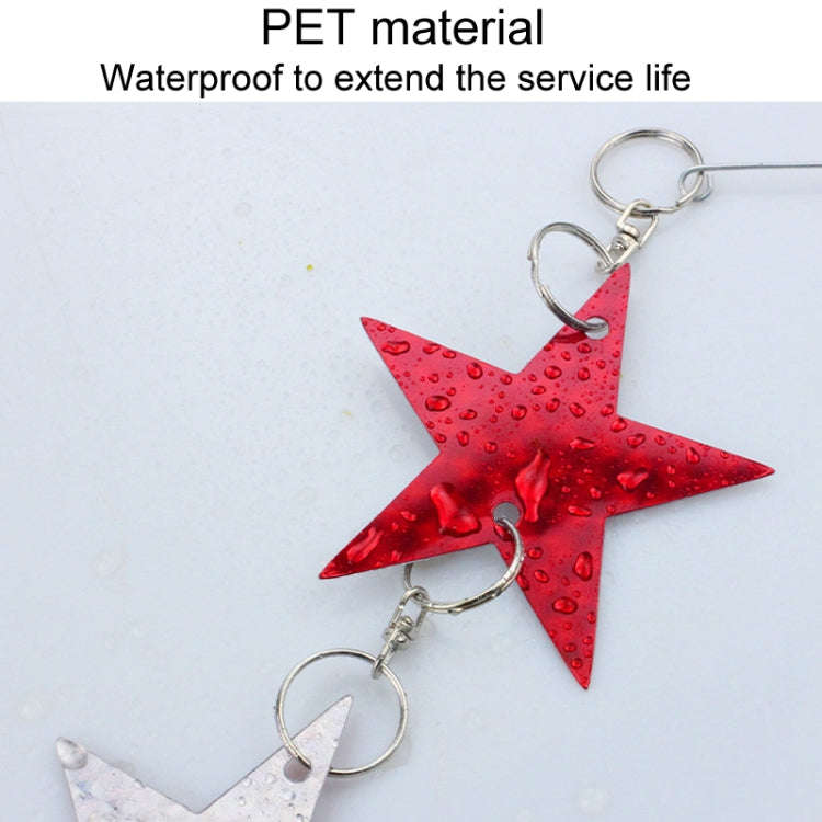 Garden Bird Repellent Decorative Pentagram Hanging Laser Reflective Piece(Red+Silver)