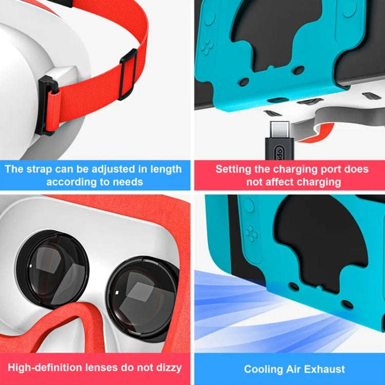 DEVASO Compatible With Switch / Switch OLED Gaming Console VR Glasses(Orange Blue)