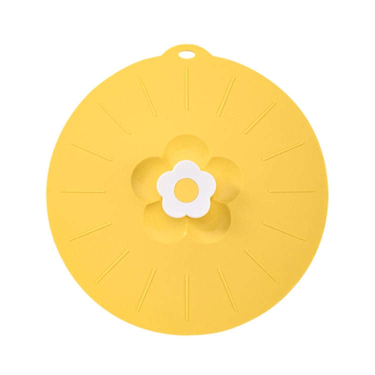 Medium Cute Flower Silicone Freshness Lid Kitchen Household Food Dustproof Cover(Yellow)