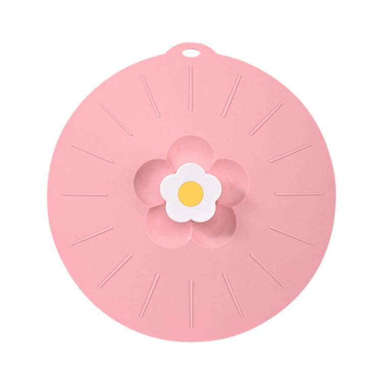 Medium Cute Flower Silicone Freshness Lid Kitchen Household Food Dustproof Cover(Pink)