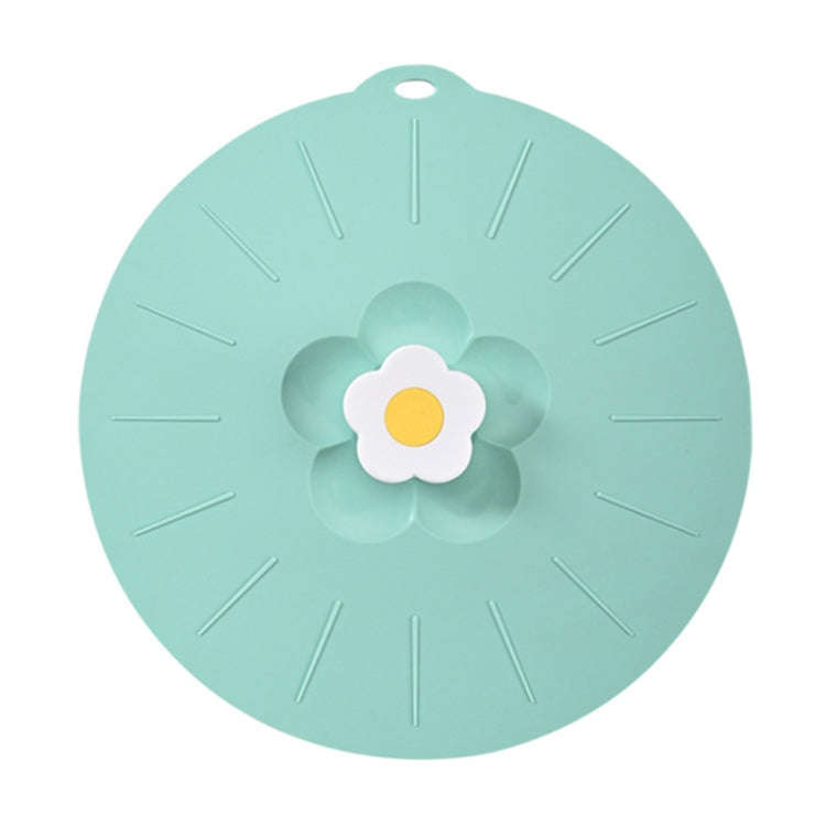 Large Cute Flower Silicone Freshness Lid Kitchen Household Food Dustproof Cover(Green)