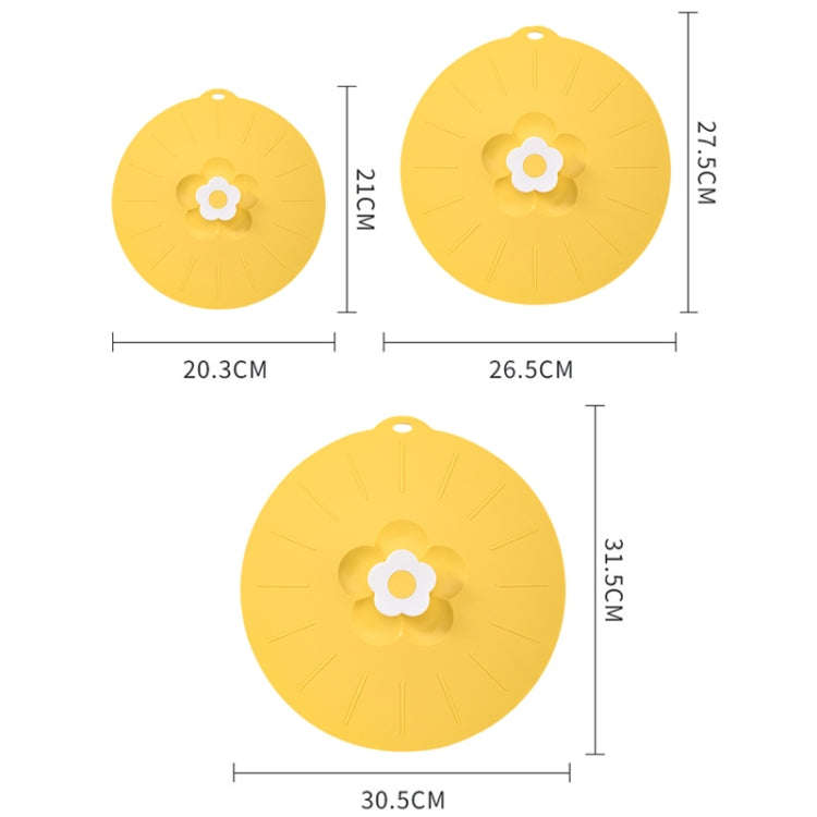 Medium Cute Flower Silicone Freshness Lid Kitchen Household Food Dustproof Cover(Yellow)