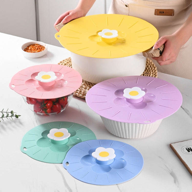 Small Cute Flower Silicone Freshness Lid Kitchen Household Food Dustproof Cover(Pink)