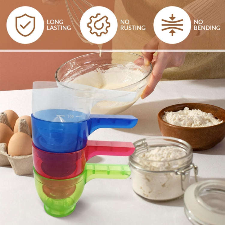 Convenient Measuring Scoop Overflow-proof Funnel Multifunctional Water Bottle Scoop(Blue)