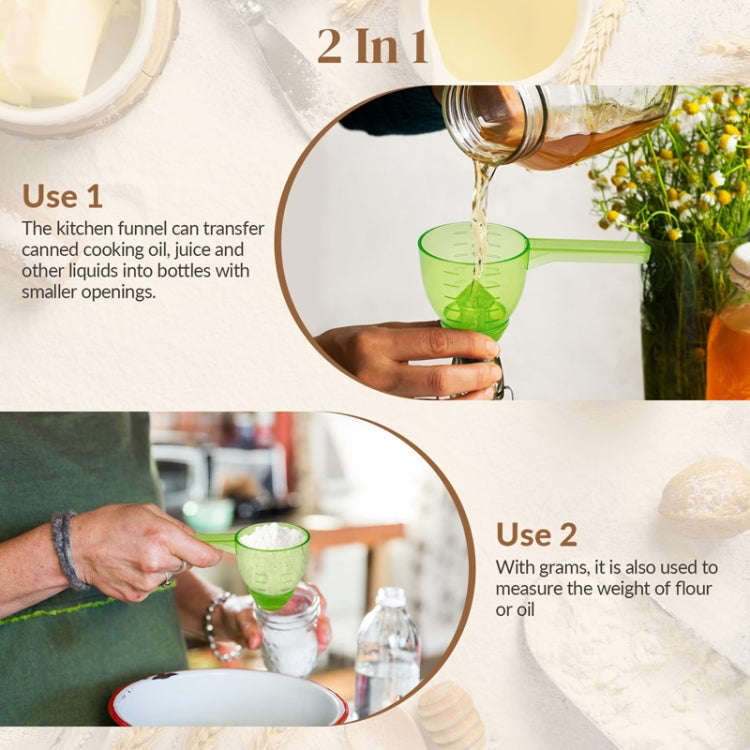 Convenient Measuring Scoop Overflow-proof Funnel Multifunctional Water Bottle Scoop(Transparent)