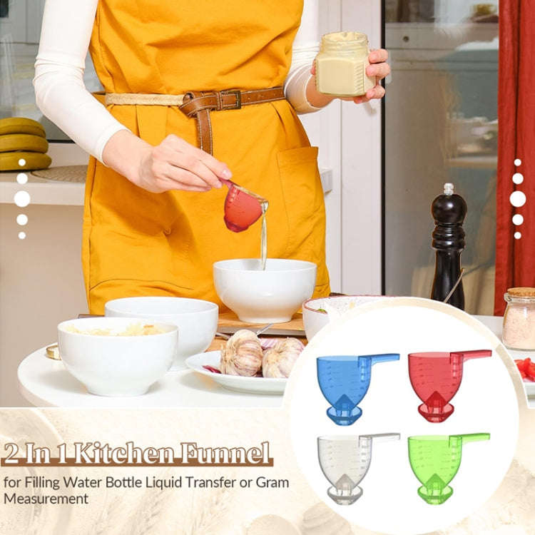 Convenient Measuring Scoop Overflow-proof Funnel Multifunctional Water Bottle Scoop(Blue)