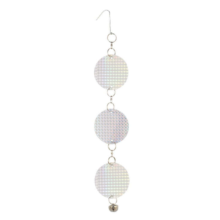 Garden Bird Repellent Decorative Round Hanging Laser Reflective Piece(Dual-Side Silver)