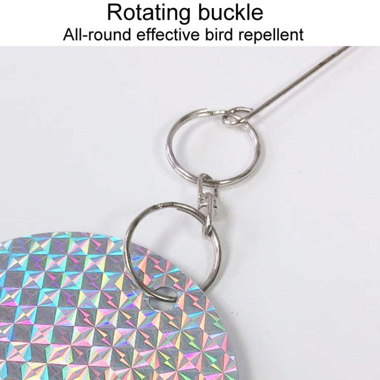 Garden Bird Repellent Decorative Round Hanging Laser Reflective Piece(Dual-Side Silver)