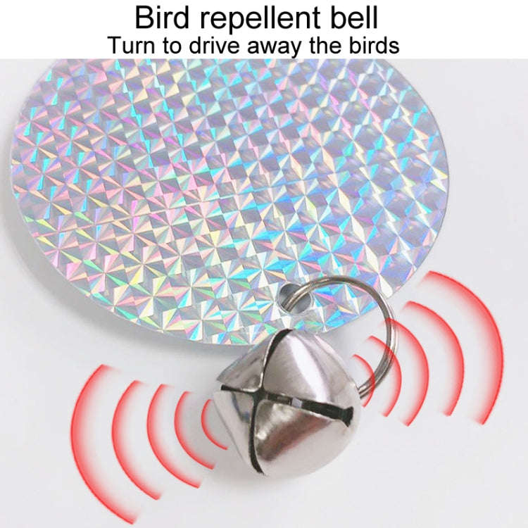 Garden Bird Repellent Decorative Round Hanging Laser Reflective Piece(Dual-Side Silver)