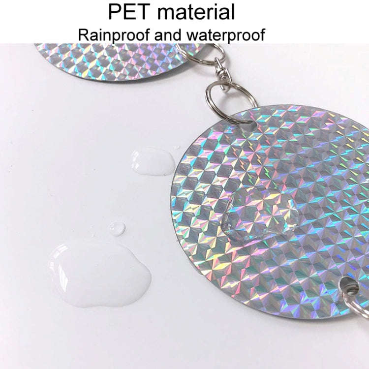 Garden Bird Repellent Decorative Round Hanging Laser Reflective Piece(Red And Silver)