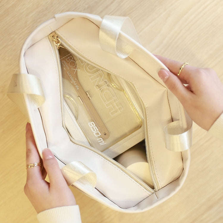 Women Tote Lunch Bag Portable Outdoor Picnic Bento Lunchbox Food Cooler Thermal Bag(Pink)