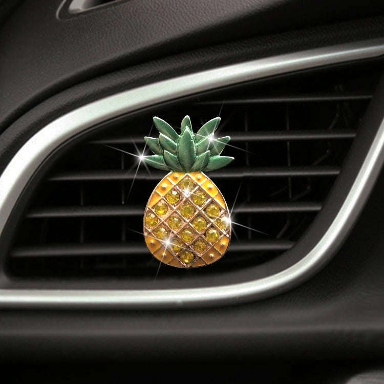 Car Air Conditioning Vent Pineapple Decorative Aromatherapy Clip(Rhinestones)