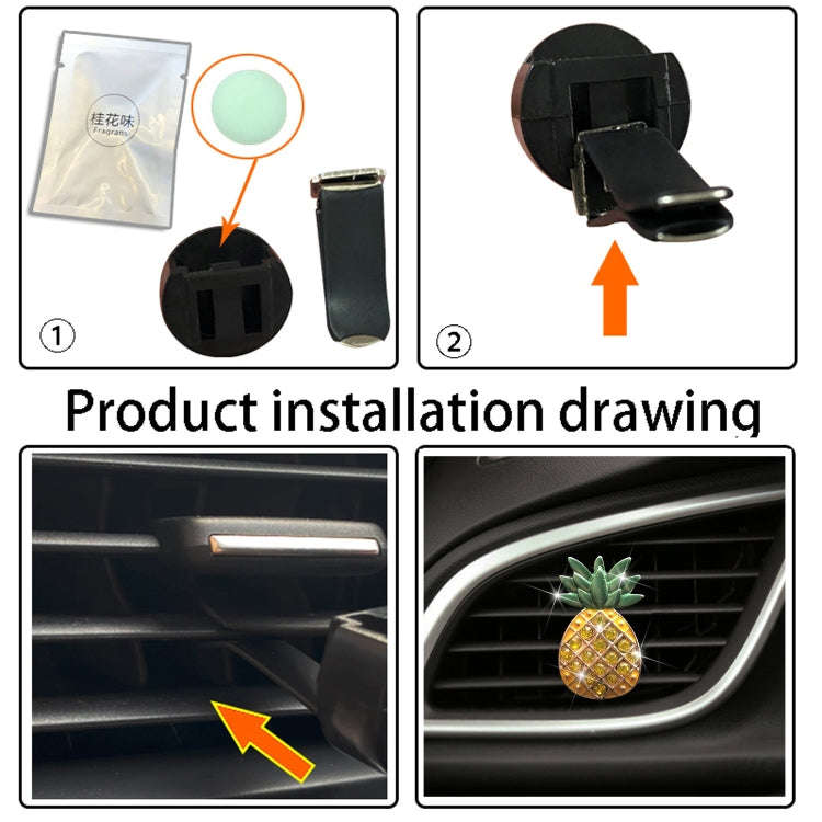 Car Air Conditioning Vent Pineapple Decorative Aromatherapy Clip(Heart)