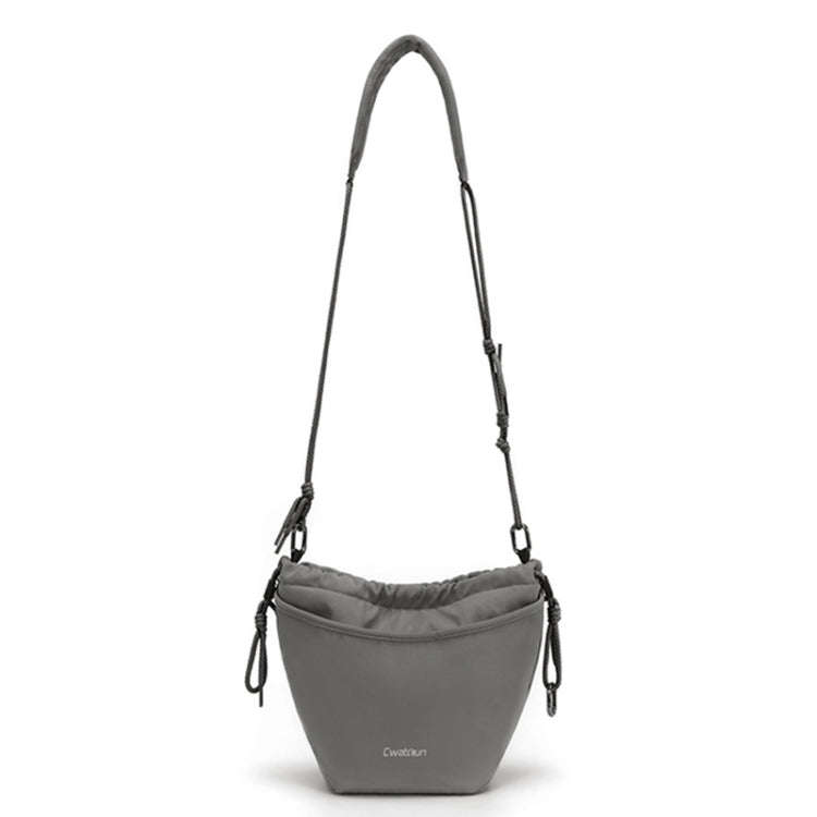 Cwatcun D159 Cloud Drawstring Camera Bag Shoulder Crossbody Photo Bag(Gray)