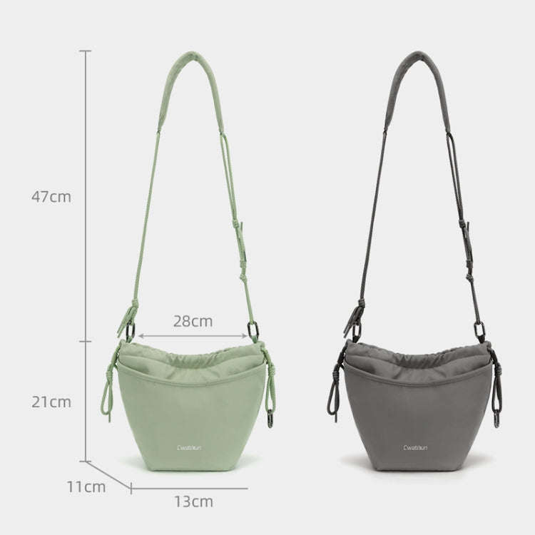 Cwatcun D159 Cloud Drawstring Camera Bag Shoulder Crossbody Photo Bag(Light Green)