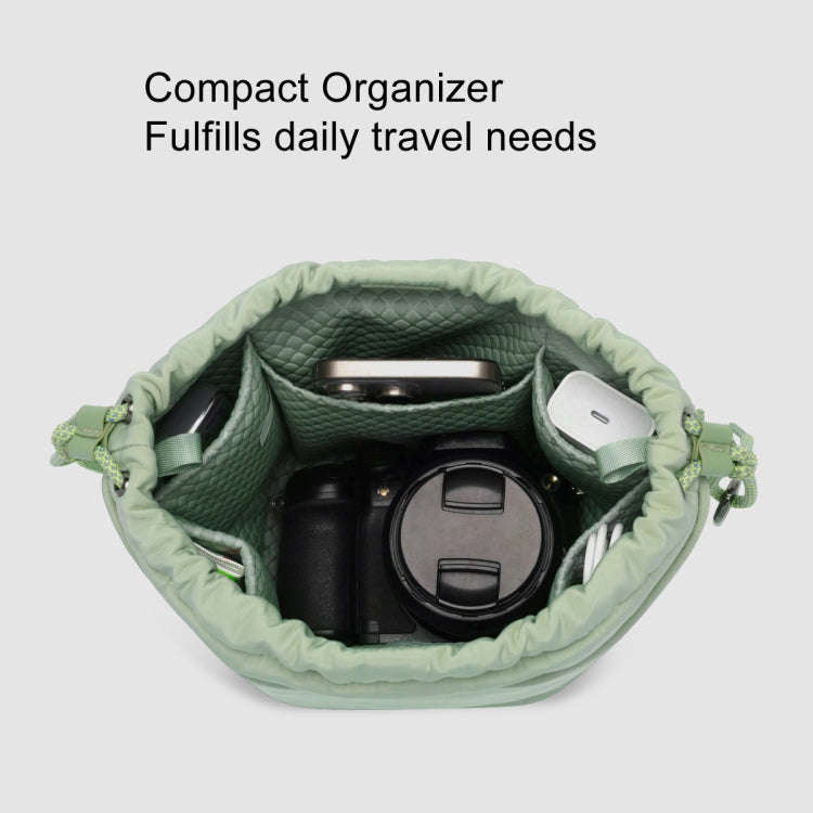 Cwatcun D159 Cloud Drawstring Camera Bag Shoulder Crossbody Photo Bag(Light Green)