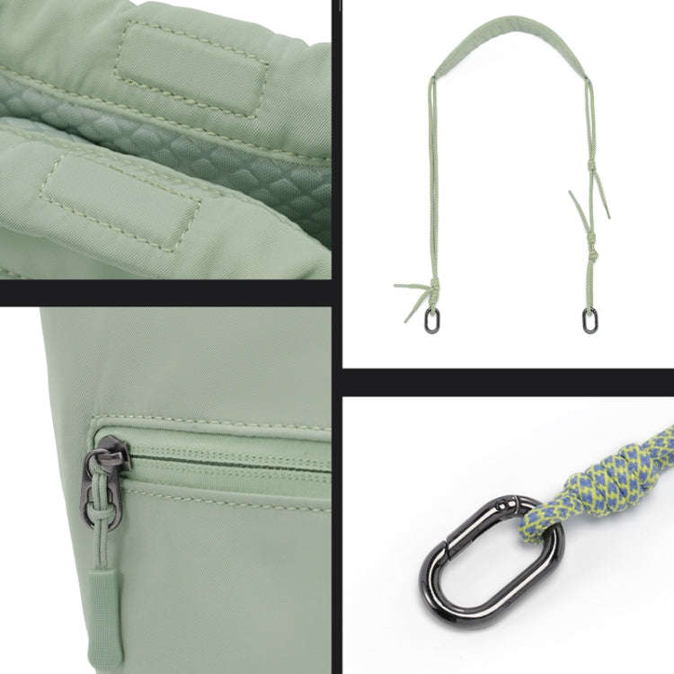 Cwatcun D159 Cloud Drawstring Camera Bag Shoulder Crossbody Photo Bag(Light Green)