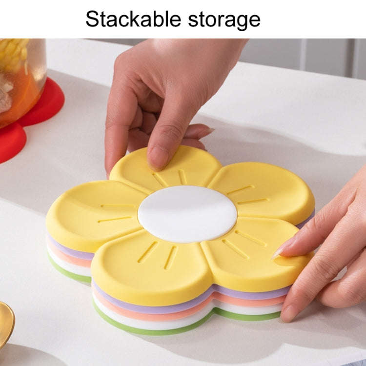 17.5cm Household Cherry Blossom Silicone Heat Insulating Mat Kitchen High Temperature Resistant B...