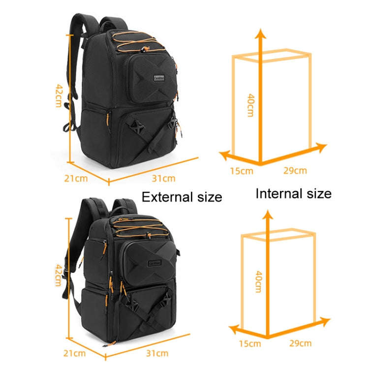 Cwatcun D132 DSLR Camera Backpack Hard-shell Crashproof Waterproof Decompression Shoulder Photo B...