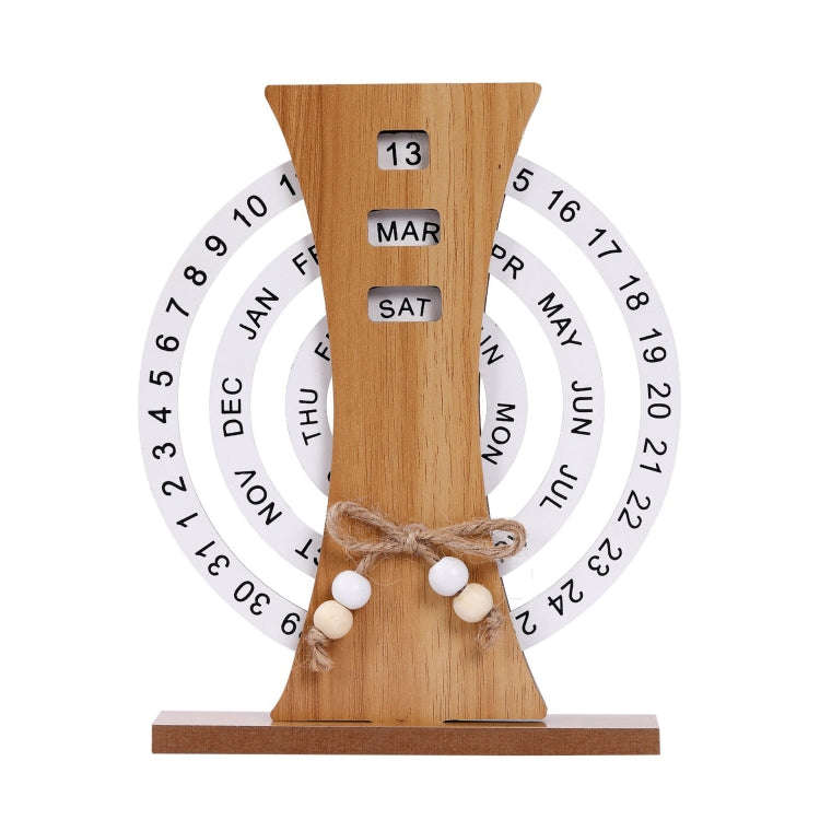 Wooden Manual Rotating Perpetual Calendar Home Decoration Ornaments(Ferris Wheel)
