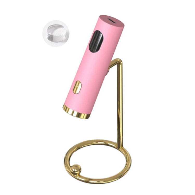 Mini UV Nail Lamp With Stand Handheld Fast Curing Lamp With Silicone Stamper Nail Dryer(Pink)