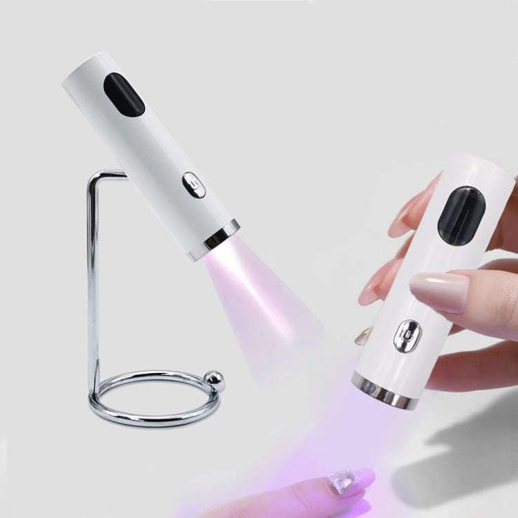 Mini UV Nail Lamp With Stand Handheld Fast Curing Lamp With Silicone Stamper Nail Dryer(Pink)