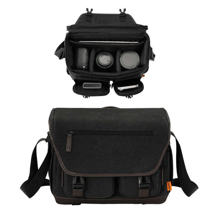 Cwatcun D142 Vintage Camera Bag Shoulder Messenger Bag Camera Digital Storage Bag, Color: Medium ...