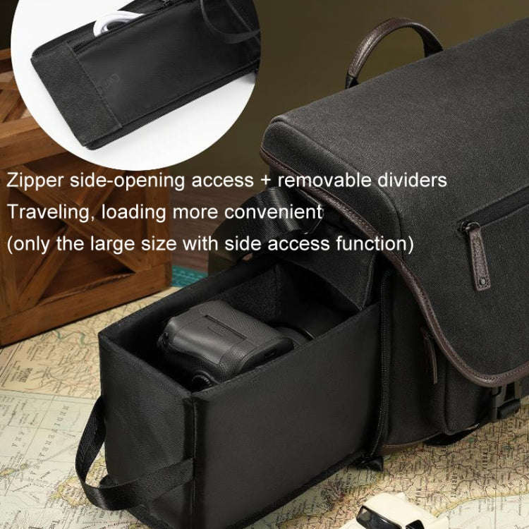Cwatcun D142 Vintage Camera Bag Shoulder Messenger Bag Camera Digital Storage Bag, Color: Large B...