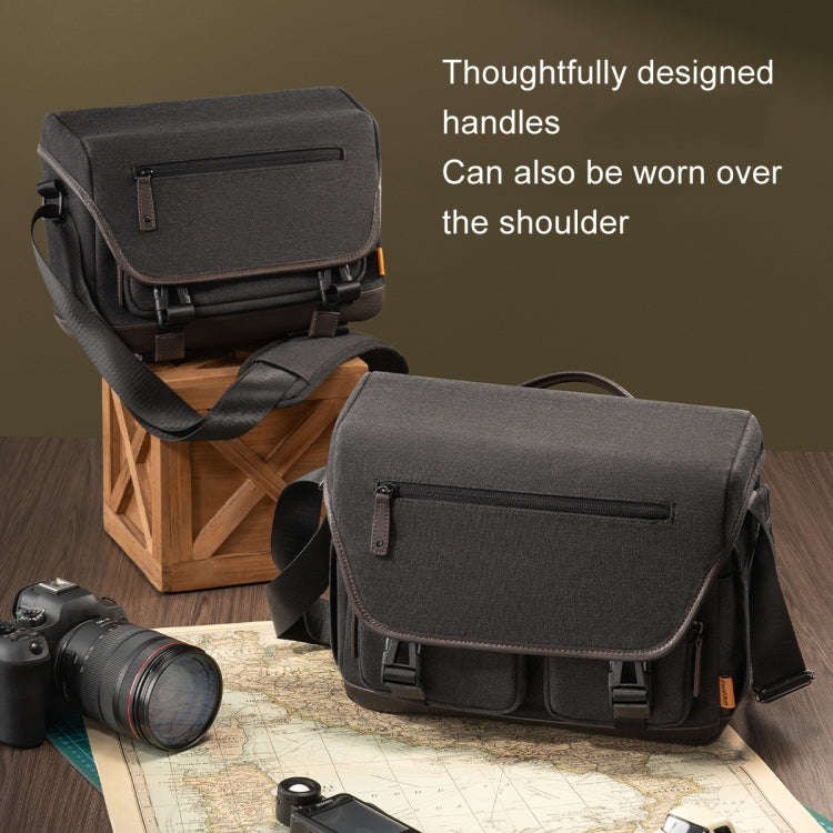 Cwatcun D142 Vintage Camera Bag Shoulder Messenger Bag Camera Digital Storage Bag, Color: Medium ...