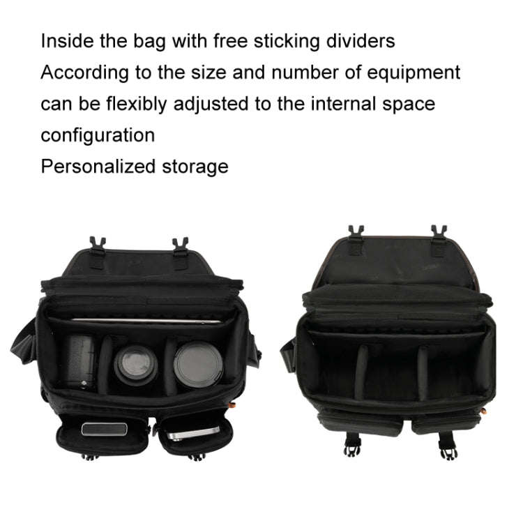 Cwatcun D142 Vintage Camera Bag Shoulder Messenger Bag Camera Digital Storage Bag, Color: Medium ...