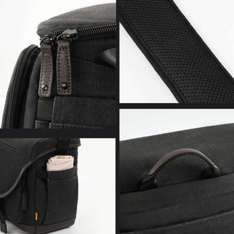Cwatcun D142 Vintage Camera Bag Shoulder Messenger Bag Camera Digital Storage Bag, Color: Medium ...