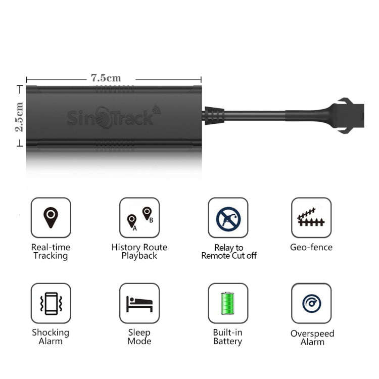 SinoTrack GPS Vehicle-Mounted Motorcycle Car Positioning Tracker, Model: 2G-ST-901M+Relay